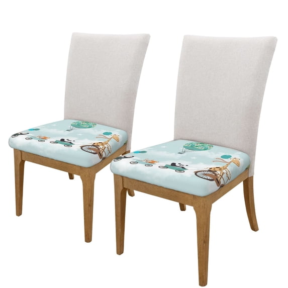 Balery Animals Riding Across The Sky Stretch Couch Cushion Covers, Individual Sofa Cushion Covers, Soft Chair Sofa Seat Cushion Slipcover with Elastic Bottom Milk Silk-16.9in