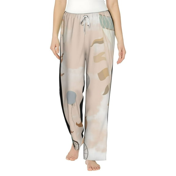 Balery Animals Riding Across The Sky1 print Women's Pajama Pants,Ultra Lightweight Pjs,Lounge Pant-Large