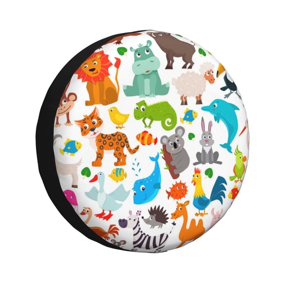 Balery Animalstire Cover Waterproof Dust-Proof, Universal Spare Wheel Tire Cover For Trailer, Rv, Suv Truck And Vehicle Camper Accessories-16 Inch