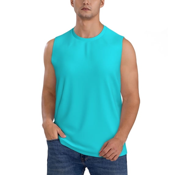 Balery Aqua Men's Sleeveless Muscle Shirts Workout Tank Top, Moisture Wicking, Odor Protection-Small