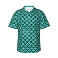 thumbnail image 1 of Balery Aquamarine Glitter Print Men's Hawaiian Shirts Short Sleeve Beach Shirt Relaxed Fit Vacation Button Down Shirts-Large, 1 of 9