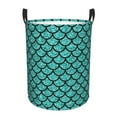 thumbnail image 1 of Balery Aquamarine Glitter Round Laundry Basket with Handles Waterproof Freestanding Laundry Hamper for Clothes Toys in the Dorm and Family-Medium, 1 of 8