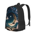 thumbnail image 1 of Balery Artistic Starry Sky Moon Book Backpack for Men and Women - Durable 600D Oxford Cloth -Large Capacity, Water-Resistant School, Travel, and Hiking Bag, 1 of 7