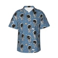 thumbnail image 1 of Balery Astronaut Print Men's Hawaiian Shirts Short Sleeve Beach Shirt Relaxed Fit Vacation Button Down Shirts-Large, 1 of 9
