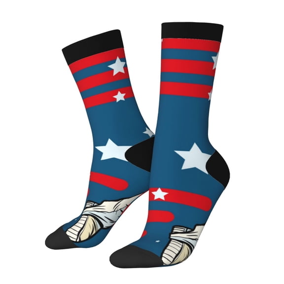 Balery Astronaut Runs Forward Pattern Crew Socks Unisex– Soft & Breathable Socks for Men & Women, One-Size Fits Most (US 5-11), Comfortable & Durable for Daily Wear