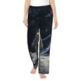thumbnail image 1 of Balery Astronaut Standing In The Moon print Women's Pajama Pants,Ultra Lightweight Pjs,Lounge Pant-Medium, 1 of 9