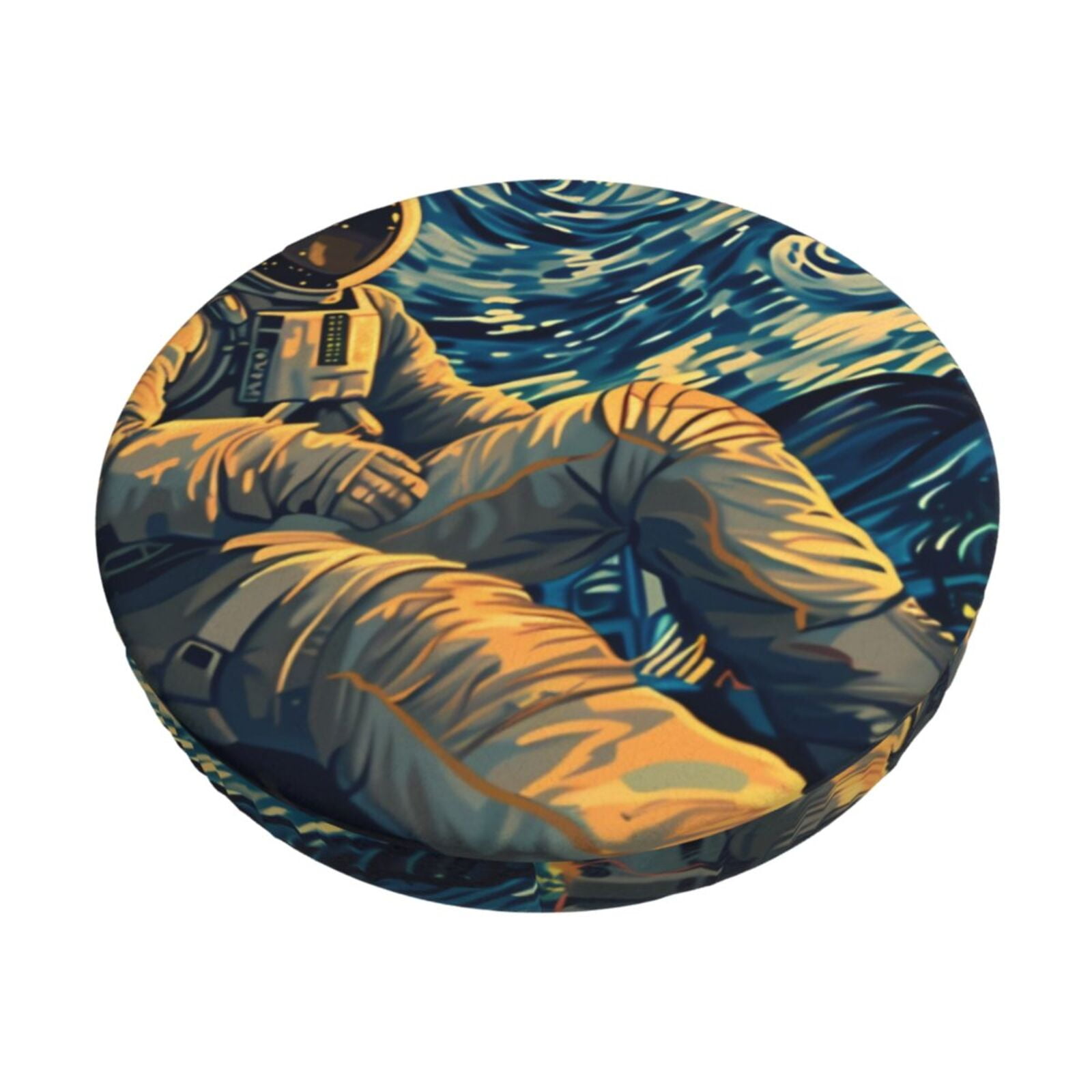 Balery Astronaut Starry Night Round Bar Stool Seat Covers Velvet Fabric ...