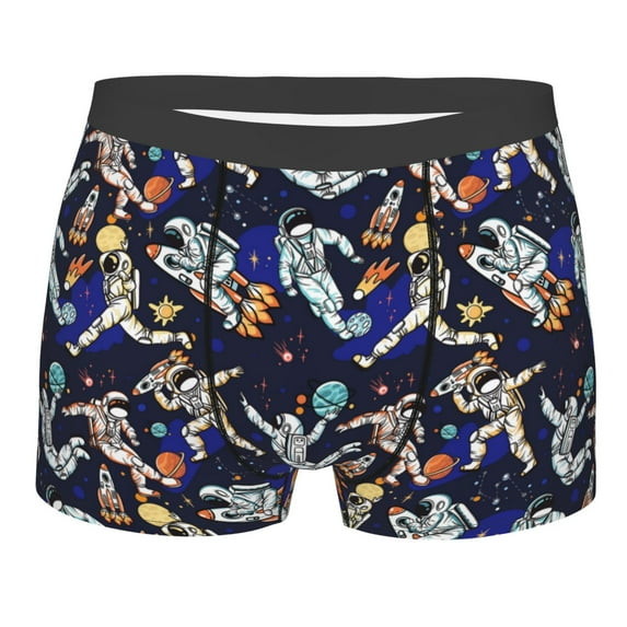 Balery Astronauts in sport Men's Boxer Briefs, Soft and Breathable Cotton Underwear with nylon Waistband-X-Large