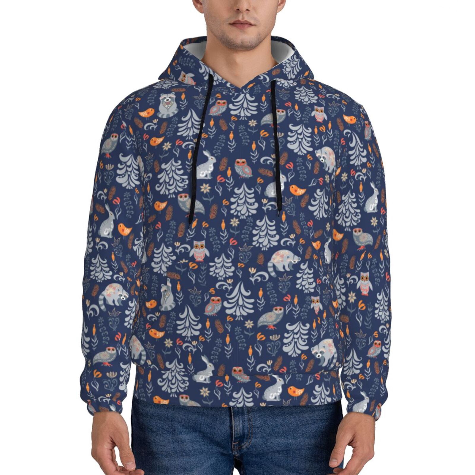 Bamboo Fleece Zip Hoodie w/Kangaroo Pocket (Forest Print) main image 0