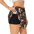 thumbnail image 1 of Balery Autumn Fox Pattern Women's Running Shorts with Liner 2 Pockets Elastic Workout Athletic Gym Yoga Shorts-XX-Large, 1 of 7
