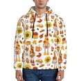 thumbnail image 1 of Balery Autumn Harvest Gnomes Pattern Mens Hoodie Kangaroo Pocket Hoodie Pullover Hooded Sweatshirt Ideal for Daily Wear Travel and Home-XX-Large, 1 of 7