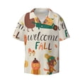 thumbnail image 1 of Balery Autumn In The Forest Men's Casual Button Down Shirt Short Sleeve Textured Summer Cuban Beach Shirts-X-Large, 1 of 7