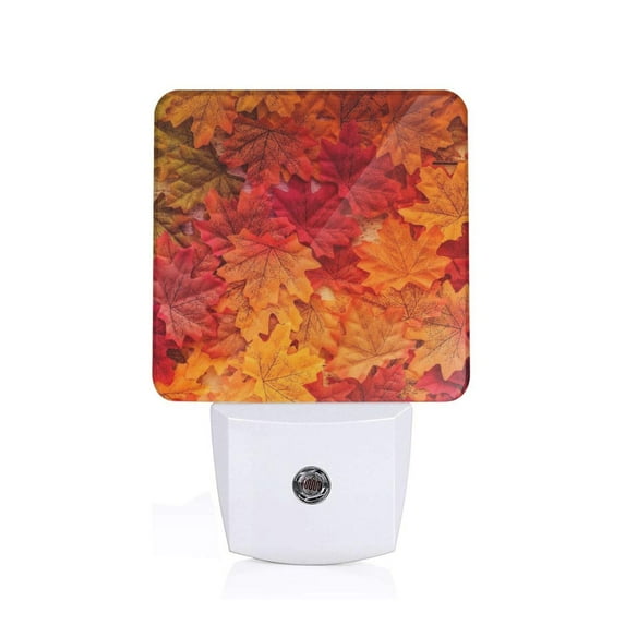Balery Autumn Leaf Pattern LED Night Light with Automatic Sensor Plug in Night Light with Dusk-to-Dawn Light Sensor LED Nightlight 0.5W-EU