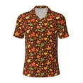 thumbnail image 1 of Balery Autumn Leaves Printed Men’s Short Sleeve Polo Shirt, Midweight Men's Shirt,Golf Polo shirts -3X-Large, 1 of 9