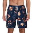 thumbnail image 1 of Balery Autumn Leaves With Blue Mens Swim Trunks Swim Shorts for Men Quick Dry Inseam Beach Shorts with Compression Liner Pocket-Medium, 1 of 9