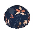 thumbnail image 1 of Balery Autumn Leaves With Blue Shower Caps, Double Layer Waterproof Shower Cap, Double Layers Reusable Shower Cap With Soft Comfortable For Long Thick Hair Soft Bath Shower Hair Caps, 1 of 9