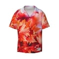 thumbnail image 1 of Balery Autumn Maple Leaves Men's Casual Button Down Shirt Short Sleeve Textured Summer Cuban Beach Shirts-Small, 1 of 7