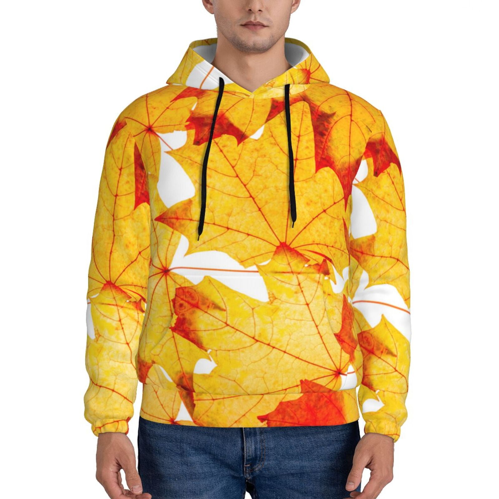 Prairie Plains Spirit Fall Leaves Men's Zipper Hoodie