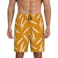 thumbnail image 1 of Balery Autumn Orange Wheat Men's Cotton Knit Pajama Shorts Waistband & Pockets,Short Pajama Pants-X-Large, 1 of 8