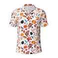 thumbnail image 1 of Balery Autumn Pumpkins Fall Leaves Printed Men’s Short Sleeve Polo Shirt, Midweight Men's Shirt,Golf Polo shirts -XX-Large, 1 of 8