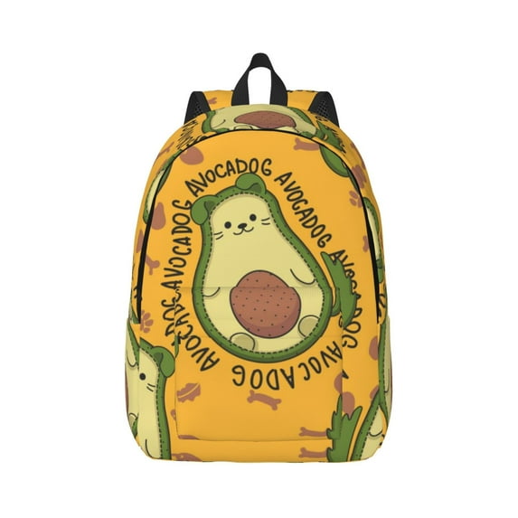 Balery Avocado Dog Vintage Canvas Backpack for Men and Women - Large Capacity, Durable Travel Laptop Bag for School, Work, Hiking, and Outdoor Activities