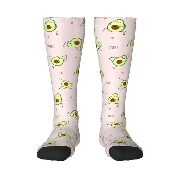 Balery Avocado Doing Sport Yoga Fun Novelty Socks Men'S Women'S Crew Socks Funny Crazy Novelty Socks Quirky And Cool Socks