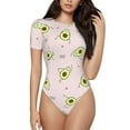 thumbnail image 1 of Balery Avocado Doing Sport Yoga Women's Short Sleevee Crew Neck Bodysuit Tops Short Sleeve Tops Basic-XX-Large, 1 of 9