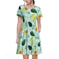thumbnail image 1 of Balery Avocado Flowers And Leaves Pattern Womens Dresses Loose Short sleeve Sundresses Swimsuit Coverup 2025 Summer Casual Dress for Women - A-Line Swing Dress, 1 of 6