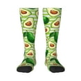 thumbnail image 1 of Balery Avocado Green Striped Fun Novelty Socks Men'S Women'S Crew Socks Funny Crazy Novelty Socks Quirky And Cool Socks, 1 of 9