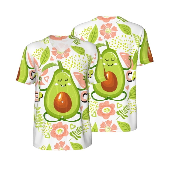 Balery Avocado Keep Calm Baseball Jersey for Men Casual Button Down Shirts Short Sleeve Active Team Sports Uniform-XX-Large