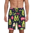 thumbnail image 1 of Balery Avocado Love Men's Cotton Knit Pajama Shorts Waistband & Pockets,Short Pajama Pants-Small, 1 of 8