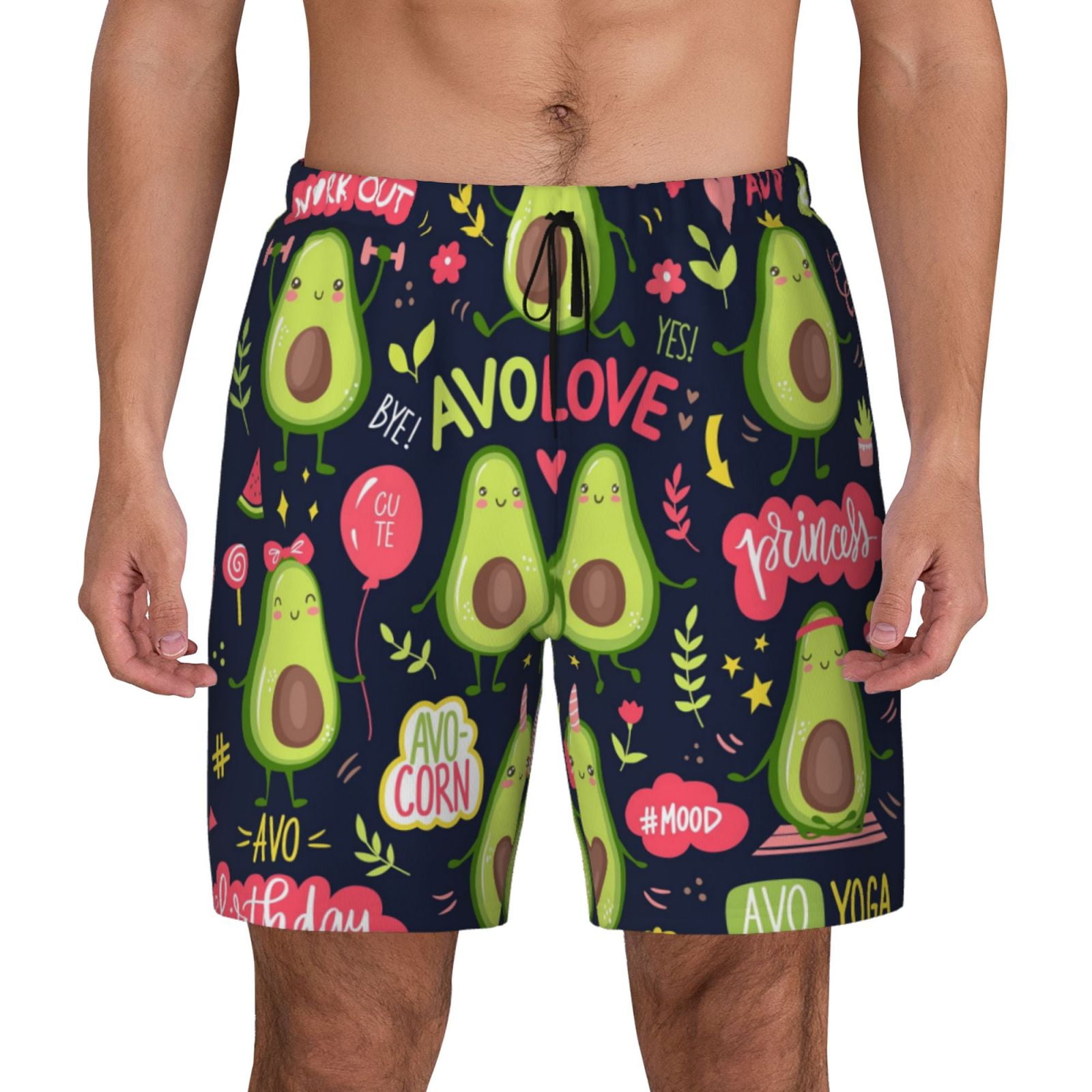 Balery Avocado Love Mens Swim Trunks Swim Shorts for Men Quick Dry ...
