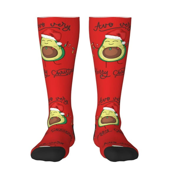 Balery Avocado Merry Christmas Fun Novelty Socks Men'S Women'S Crew Socks Funny Crazy Novelty Socks Quirky And Cool Socks