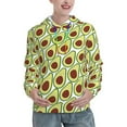 Balery Avocado Pattern Womens Long Sleeve Hoodie, Pullover Hooded