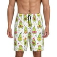 thumbnail image 1 of Balery Avocado Playing Music Men's Cotton Knit Pajama Shorts Waistband & Pockets,Short Pajama Pants-3X-Large, 1 of 8