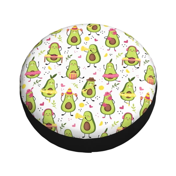 Balery Avocado Playing Music Tire Covers - Tough Tire Wheel Protector for Truck, SUV, Trailer, Camper, RV -16 inch