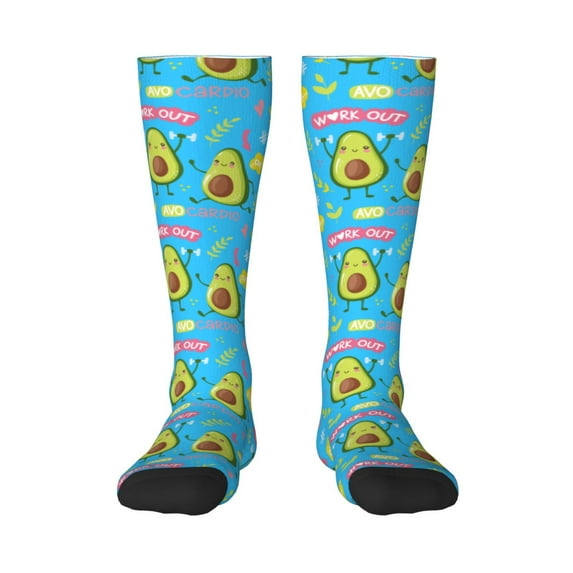 Balery Avocado Work Out Fun Novelty Socks Men'S Women'S Crew Socks Funny Crazy Novelty Socks Quirky And Cool Socks
