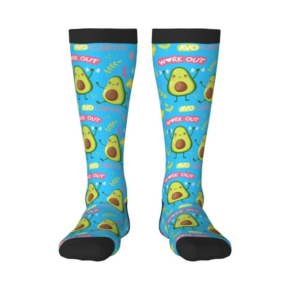 Balery Avocado Work Out Fun Novelty Socks Men'S Women'S Crew Socks Funny Crazy Novelty Socks Quirky And Cool Socks
