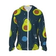 thumbnail image 1 of Balery Avocado in Space Men's Women's UPF 50+ Sun Protection Lightweight Hoodie Performance Long Sleeve Shirt for Fishing Running-Large, 1 of 9