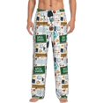 thumbnail image 1 of Balery Back To School A print Men's Pajama Pants,Ultra Lightweight Pjs,Lounge Pant-Small, 1 of 9