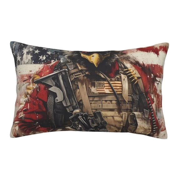 Balery Bald Eagle Soldier Bedding Queen Pillow Cases - Envelope Closure - Soft Brushed Microfiber Fabric - Shrinkage and Fade Resistant Pillow Cases-14"x20"
