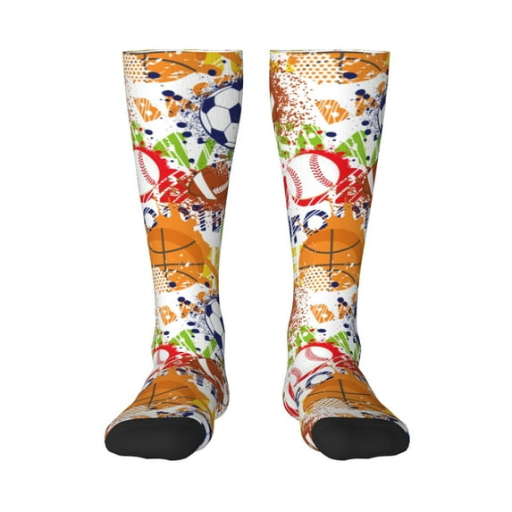 Balery Balls Printed Novelty Socks Men's Women's Crew Socks Sports Socks Knee High Socks Cotton Socks Quirky and Cool Socks