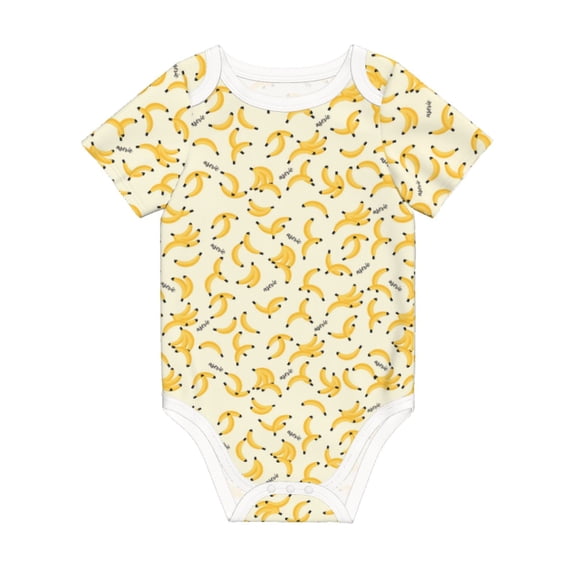 Balery Banana Pattern Baby Climbing Clothes Infant Bodysuit Cute Infant Bodysuit Baby Romper-3 Months