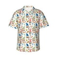 Balery Barbecue Gnomes Print Men's Hawaiian Shirts Short Sleeve Beach
