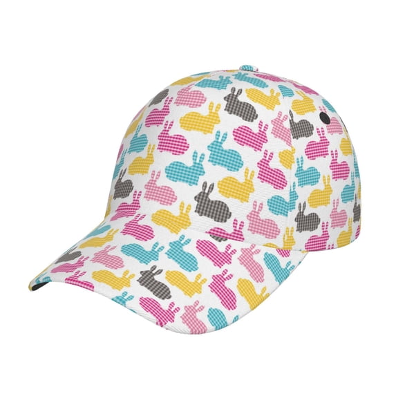 Balery Baseball Cap Adjustable Size for Running Workouts and Outdoor Activities All Seasons Dad Hat(Colorful Rabbit)