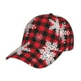 thumbnail image 1 of Balery Baseball Cap Adjustable Size for Running Workouts and Outdoor Activities All Seasons Dad Hat(Snowflakes On A Buffalo Plaid), 1 of 8