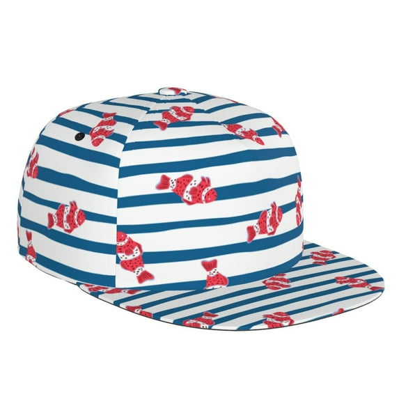 Balery Baseball Cap Flat Bill Hats for Men Adjustable Size for Running Workouts and Outdoor Activities All Seasons Dad Hat(Clown Fish )