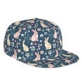thumbnail image 1 of Balery Baseball Cap Flat Bill Hats for Men Adjustable Size for Running Workouts and Outdoor Activities All Seasons Dad Hat(Cute Rabbit Floral ), 1 of 9