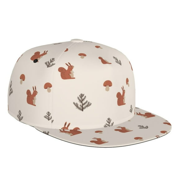 Balery Baseball Cap Flat Bill Hats for Men Adjustable Size for Running Workouts and Outdoor Activities All Seasons Dad Hat(Cute Squirrel )