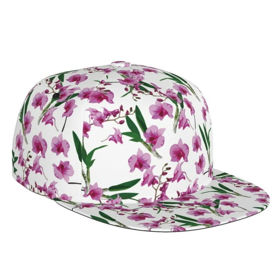 Balery Baseball Cap Flat Bill Hats for Men Adjustable Size for Running Workouts and Outdoor Activities All Seasons Dad Hat(Orchids Flowers )